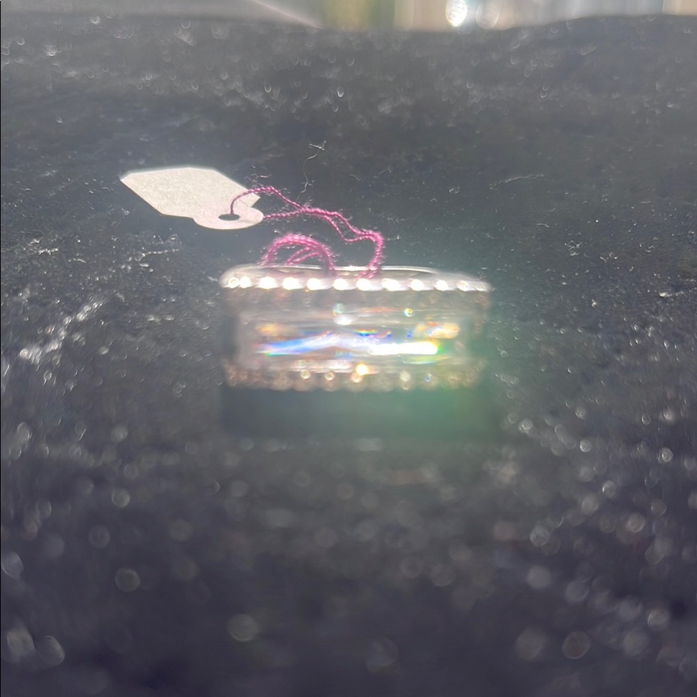 Dazzling Iridescent Band with Clear Accents